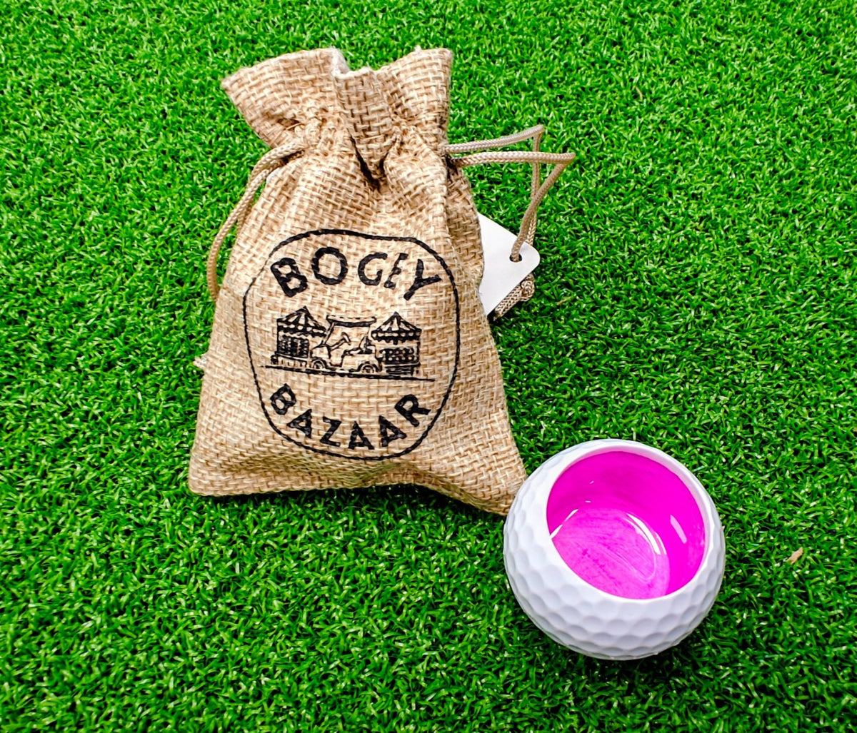 Single golf ball shot glass with gift pouch