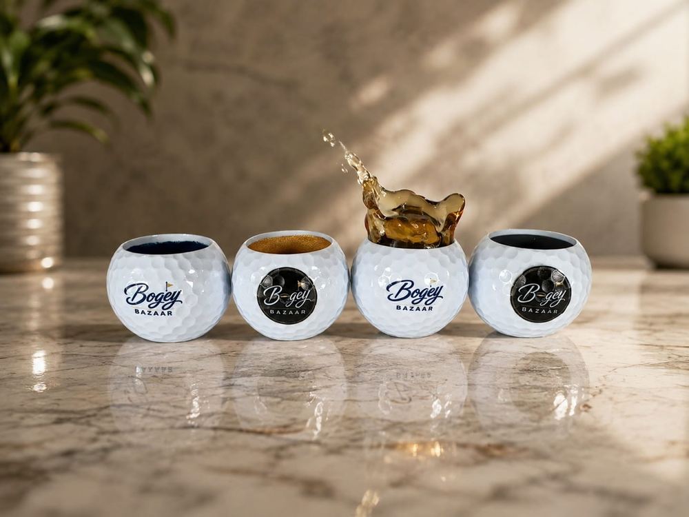Bogey Bazaar custom single golf ball shot glass